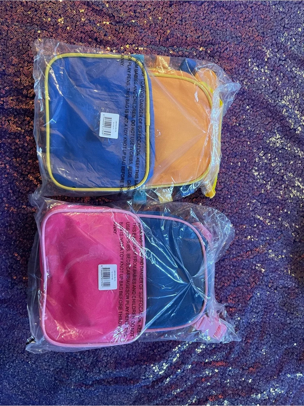 Kids Pink Animal & Castle Snack Bags - 13 lunchboxes individual or bulk